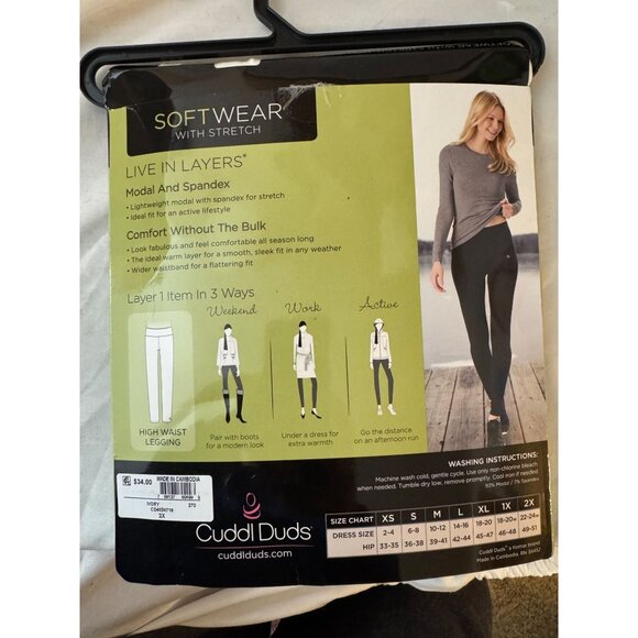 Cuddl Duds White Leggings 2xl NWT - Picture 3 of 3